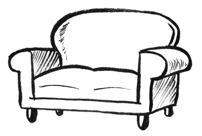 cartoon couch illustration